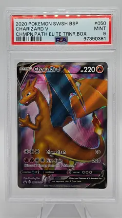 PSA 9 Charizard V - SWSH050 - SWSH: Sword & Shield Promo Cards (SWSD) - Image 1