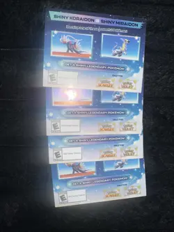 Shiny Koraidon Shiny Miraidon Code Cards Limited Pokemon Scarlet Pokemon Violet - Image 3