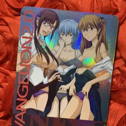 Rei Ayanami Neon Genesis Evangelion Goddess Waifu Anime Holo Girl Card Trio - Image 2