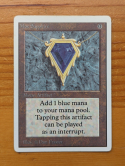 MTG Unlimited Mox Sapphire - nice front, played back, see pics and description - Image 1