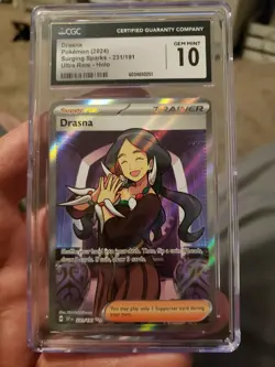 Pokemon CGC Gem Mint 10 Scarlet & Violet Surging Sparks Drasna 231/191 English - Image 1