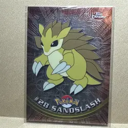 1999 Topps Chrome Pokemon TV #28 Sandslash Logo Spectra - NM - Image 1