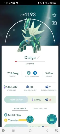 Pokemon Go Legendary Shiny Dialga ( High CP ) - Image 1