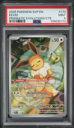 PSA 9 MINT 2025 POKEMON SV BLACK STAR PROMO PRISMATIC EVOLUTIONS ETB EEVEE #173 - Image 1
