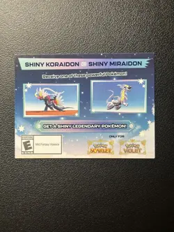 Shiny Koraidon & Miraidon Pokemon Scarlet Violet Code Card - Gamestop - Image 1