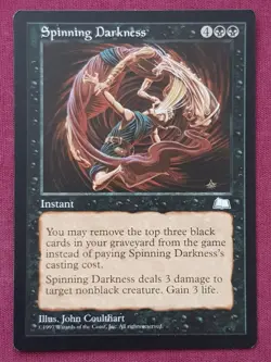 Magic The Gathering WEATHERLIGHT SPINNING DARKNESS black card MTG - Image 1