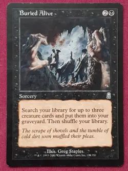 Magic The Gathering ODYSSEY BURIED ALIVE black card MTG - Image 1
