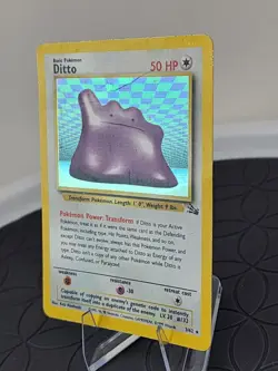 Ditto Pokemon Card Holo Rare Fossil Set 1999 TCG 3/62 Fair - Image 3