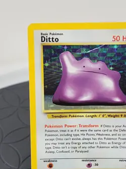 Ditto Pokemon Card Holo Rare Fossil Set 1999 TCG 3/62 Fair - Image 4