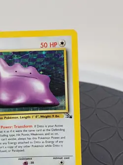 Ditto Pokemon Card Holo Rare Fossil Set 1999 TCG 3/62 Fair - Image 5