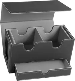 MTG Deck Box with 2 Commander Display,Commder Deck Box Fits 310+ Cards，With Dice - Image 1