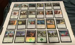 Green MTG Cards Lot Rare Uncommon Land Foil + Commons Magic The Gathering Cards - Image 1