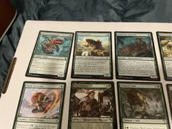 Green MTG Cards Lot Rare Uncommon Land Foil + Commons Magic The Gathering Cards - Image 5