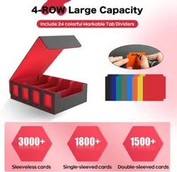 Trading Card Storage Box, 3000+ MTG Deck Box with 24 Colorful Dividers & 8 Card - Image 2