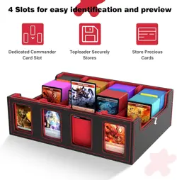 Trading Card Storage Box, 3000+ MTG Deck Box with 24 Colorful Dividers & 8 Card - Image 3