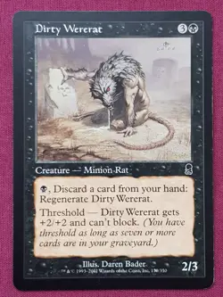 Magic The Gathering ODYSSEY DIRTY WERERAT black card MTG - Image 1