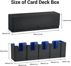 5 in 1 Commander Deck Box for MTG, TCG, CCG & Sports Cards - Holds 400+ Unsleeve - Image 2