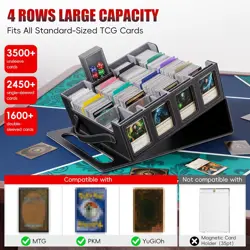 Trading Card Storage Box - 3500+ Magnetic MTG Deck Box with Handle,Commander & T - Image 3