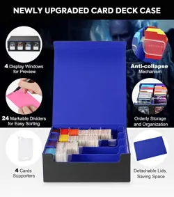 Card Storage Box for Trading Cards, 3000+ MTG Deck Box with 24 Colorful Dividers - Image 2