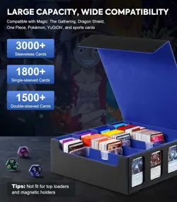 Card Storage Box for Trading Cards, 3000+ MTG Deck Box with 24 Colorful Dividers - Image 3