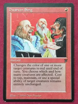 Magic The Gathering LEGENDS DWARVEN SONG red card MTG - Image 1