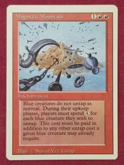 Magic The Gathering REVISED EDITION MAGNETIC MOUNTAIN red card MTG - Image 1