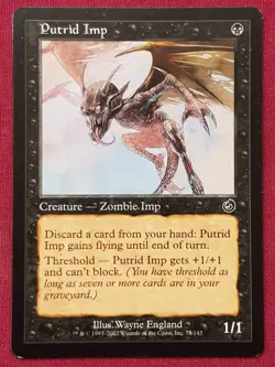 Magic The Gathering TORMENT PUTRID IMP black card MTG - Image 1