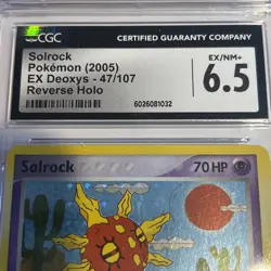 Solrock 47/107 Reverse Holo EX Deoxys CGC 6.5 NM+ Pokemon Graded TCG 2005 - Image 2