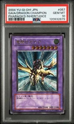 YuGiOh Gaia the Dragon Champion PSA10 Japanese Relief Rare Collector Card - Image 1