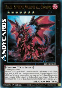 BLAZE, SUPREME RULER OF ALL DRAGONS • Ultra R SP • BLMM EN155 • 1Ed • Yugioh! - Image 1