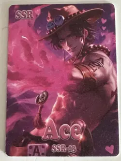 ACE PORTGAS SSR SSR-13 Satin Glitter Thick ONE PIECE Art Anime Card - Image 1