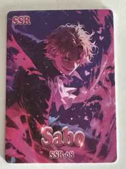 SABO SSR SSR-08 Satin Glitter Thick ONE PIECE Art Anime Card - Image 1