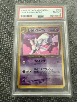 Pokemon 2001 Japanese Neo 4 #196 Dark Espeon-Holo Card PSA 8 - Image 1