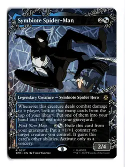 Symbiote Spider-Man (Borderless) R Marvel's Spider-Man 217 NM - Image 1