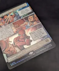 Origin of Spider-Man (Borderless) FOIL - MTG Magic Spiderman - Crimped - Image 3