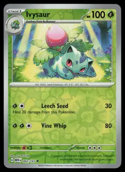 Ivysaur 002/165 Reverse Holo Pokemon Scarlet & Violet 151 LP - Image 1