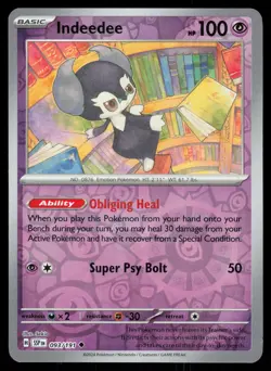 Indeedee 093/191 Reverse Holo Pokemon Surging Sparks LP - Image 1