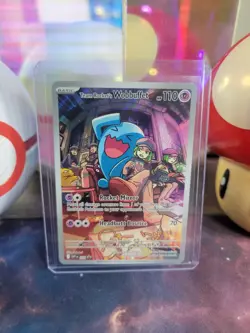 Team Rocket's Wobbuffet 203 Pokemon TCG S&V Black Star Promo Rare Holo NM - Image 1