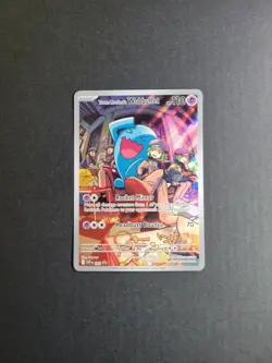 Team Rocket's Wobbuffet 203 Pokemon TCG S&V Black Star Promo Rare Holo NM - Image 2