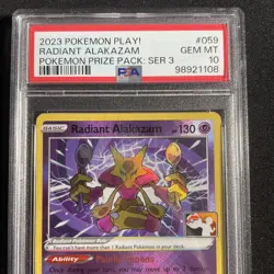Radiant Alakazam 059/195 Prize Pack Series 3 2023 Play Pokemon PSA 10 - POP 33 - Image 3