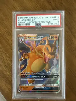 2019 Pokemon Hidden Fates Charizard GX Black Star Promo #SM211 PSA 9 MINT - Image 1