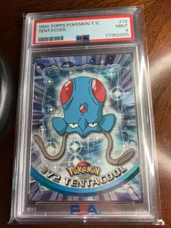 1999 Topps Pokemon TV #72 Tentacool Black Logo PSA 9 MINT - Image 1