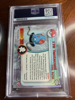 1999 Topps Pokemon TV #72 Tentacool Black Logo PSA 9 MINT - Image 2