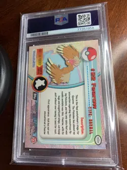 1999 Topps Pokemon TV #22 Fearow Black Logo PSA 9 Mint - Image 2