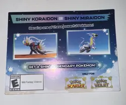 POKEMON SCARLET / VIOLET -SHINY MIRAIDON OR SHINY KORAIDON CODE CARD UNSCRATCHED - Image 1