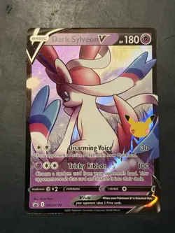 Pokemon TCG Dark Sylveon v SWSH134 Black Star Promos Celebrations Holo Card - Image 1