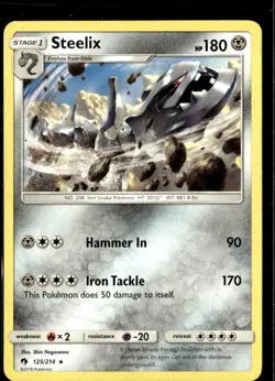 Pokemon Steelix 125/214 Lost Thunder Non Holo Rare 2 Card Lot - Image 1