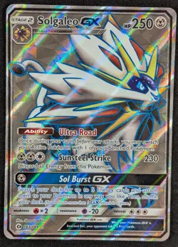 Solgaleo GX 2017 Sun Moon Full Art Ultra Rare Pokemon Card 143/149 (NM) - Image 1