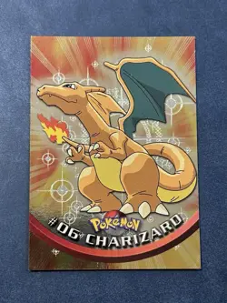 1999 Pokemon TCG Charizard Topps Chrome #6 Holo Foil Card VLP - Image 1