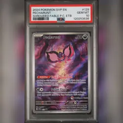 PSA 10 Pecharunt SVP129 Pokemon Center Exclusive ETB Promo Card (Shrouded Fable) - Image 1